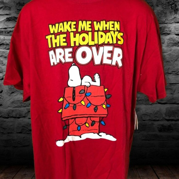 NWT PEANUTS Snoopy Christmas Shirt XL Mens - Picture 1 of 7